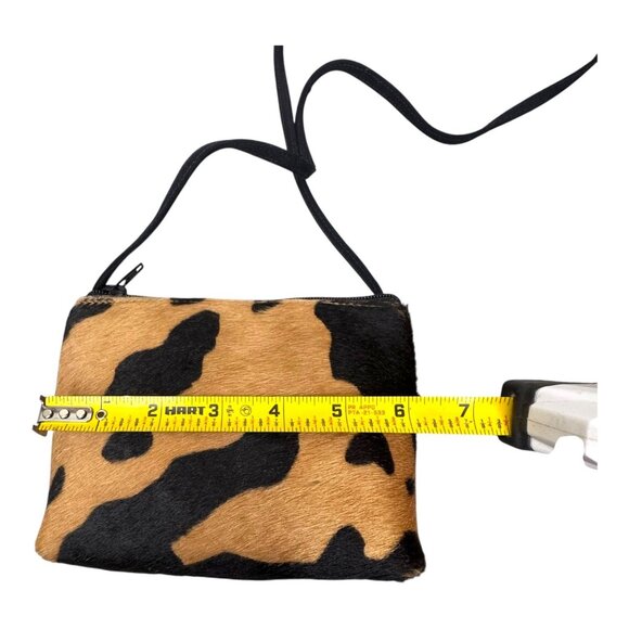 Naturalizer Cow Print Crossbody Bags Duo Cowhide Leather Pink Brown Small Handba - Picture 7 of 13